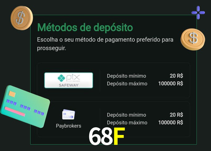 O cassino 68F oferece uma grande variedade de métodos de pagamento